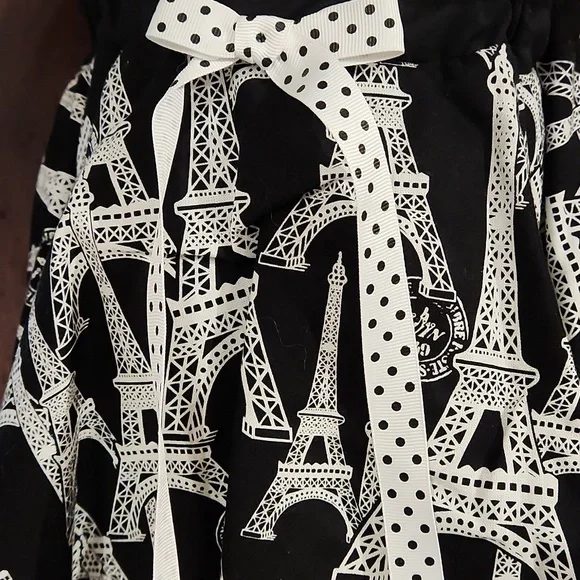 HANDMADE GIRLS 2PC TOP & SKIRT EIFFEL TOWER PRINT SIZE 4T. - Picture 4 of 7